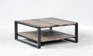 Table basse carrée 2 plateaux EVASION  100cmx100cm