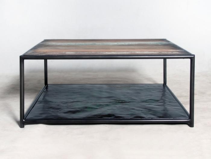 Table basse carrée 2 plateaux URBAN 80 x 80 cm