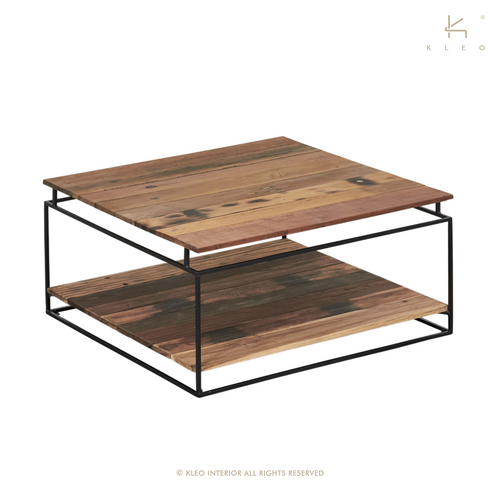 Table basse carrée Nako de style industriel 80 X 80 cm