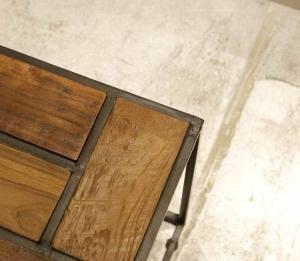 Table basse carrée  teck 80 X 80 cm Mondrian