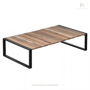 Table basse industrielle rectangulaire 1 plateau EVASION 140 cm x 70 cm
