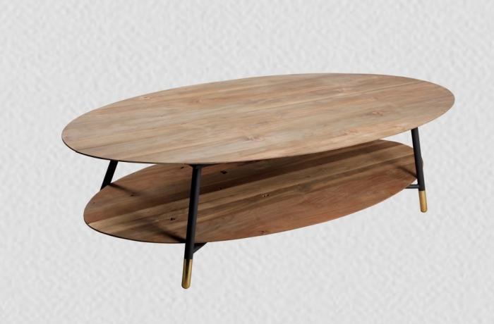 Table basse ovale LOUVRE 120 x 70 x 40 cm