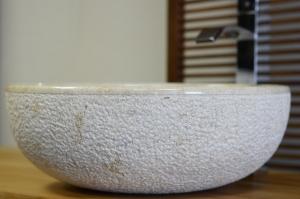 Vasque ronde à poser en marbre beige AMBER