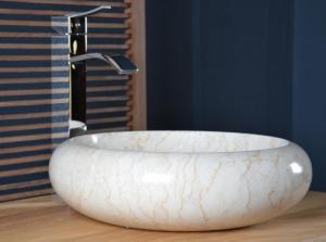 Vasque salle de bain en marbre beige Fouesnant