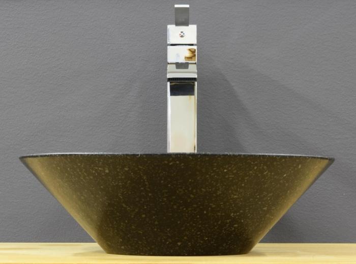 Vasque Terrazzo cone Noire Diam 40 cm hauteur 12 cm